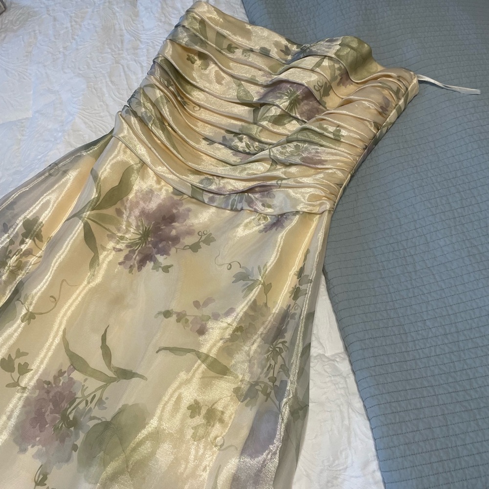 Vintage SCOTT MCCLINTOCK Millennium 2000 Floral strapless Floor length dress